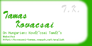 tamas kovacsai business card